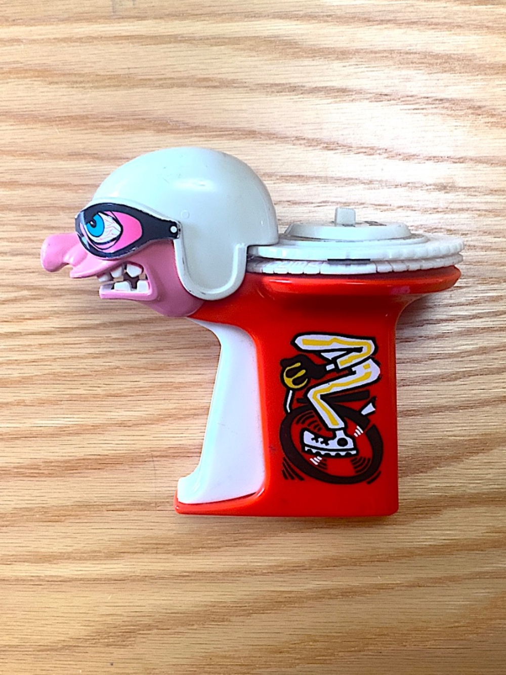 Vintage figural Rotex label maker with a Weirdo Biker